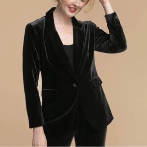 Ricki's Black Velvet Single-Button Blazer